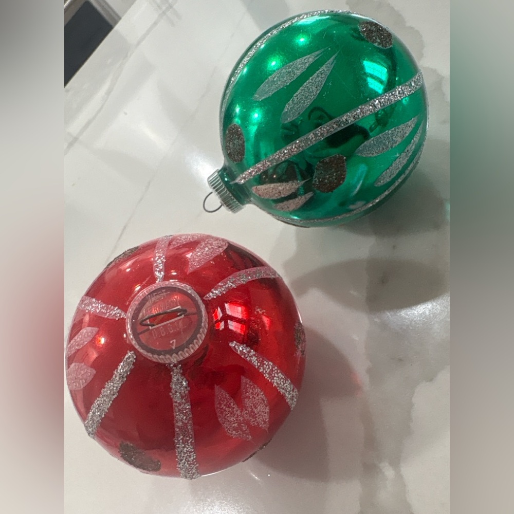 Vintage German Glass Christmas Ornaments Lot Made‎ in Germany Holiday Decor